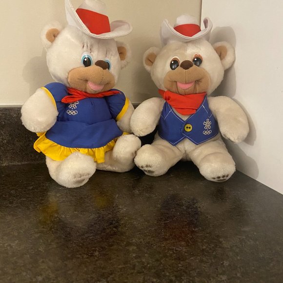 Vintage 1988 Calgary Winter Olympic Hidy and Howdy Mascot Plush Toys - Picture 2 of 11